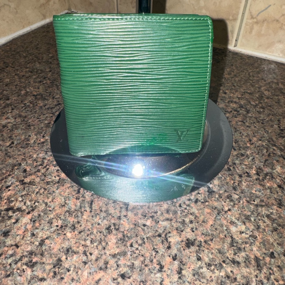 Louis Vuitton Green Epi Leather Bi-Fold Wallet